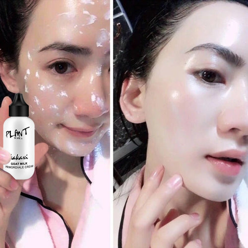 Goat Milk Foundation Cream Lazy Face Cream Revitalizing Full Coverage Waterproof Lasting Brighten Cover Dark Circles TSLM1