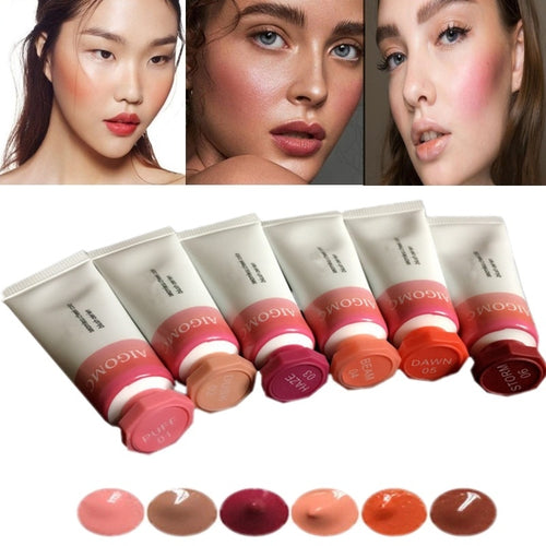 Liquid blush cosmetic creamy liquid blush Red cream gel blush 6 color lasting natural blush facial contour makeup